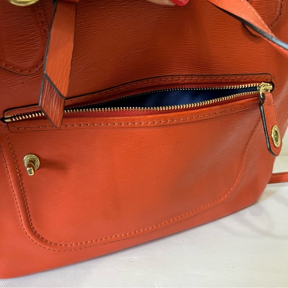 Coach Blair Poppy Texture Orange Tote Bag 25042 - Picture 5 of 13